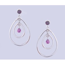 925 sterling silver earring,Amethyst Stone earring,ER-0023