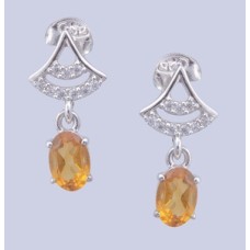 925 sterling silver earring,Citrine earring,ER-0028