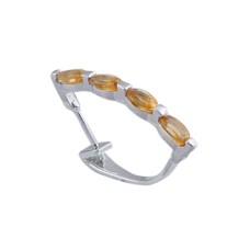 925 Sterling  Silver Earring, Citrine Stone Earring, Shape- Oval,ER-0017