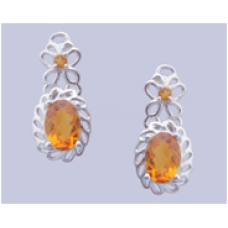 925 sterling silver earring with Citrine Stone,ER-0047